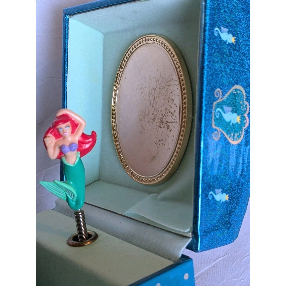 Vtg 80s Little Mermaid Musical Jewelry Box Disney Parks Ariel Under The Sea 1988 - Picture 12 of 16
